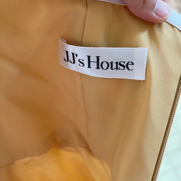 NWT JJ's House Yellow Gold 50s Style Chiffon Convertible Cocktail Dress Size 8 - Picture 7 of 8